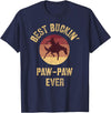Dad & Grandpa Gifts for Special Occasions Best Buckin' Paw-Paw Ever Western Rodeo Cowboy Bucking Horse T-Shirt - Navy Blue