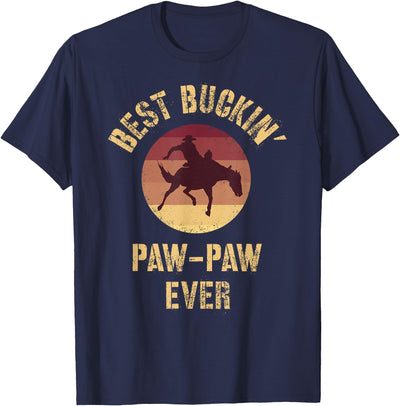 Dad & Grandpa Gifts for Special Occasions Best Buckin' Paw-Paw Ever Western Rodeo Cowboy Bucking Horse T-Shirt