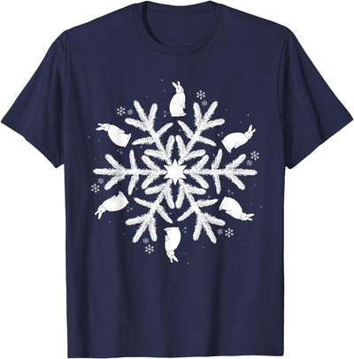 Rabbit Silhouette Snowflake T-Shirt