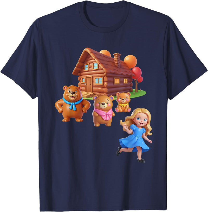 Storybook & Fairytale World Book Day Costumes Goldilocks and the Three Bears Costume for Women, Men, Kids T-Shirt - Navy Blue