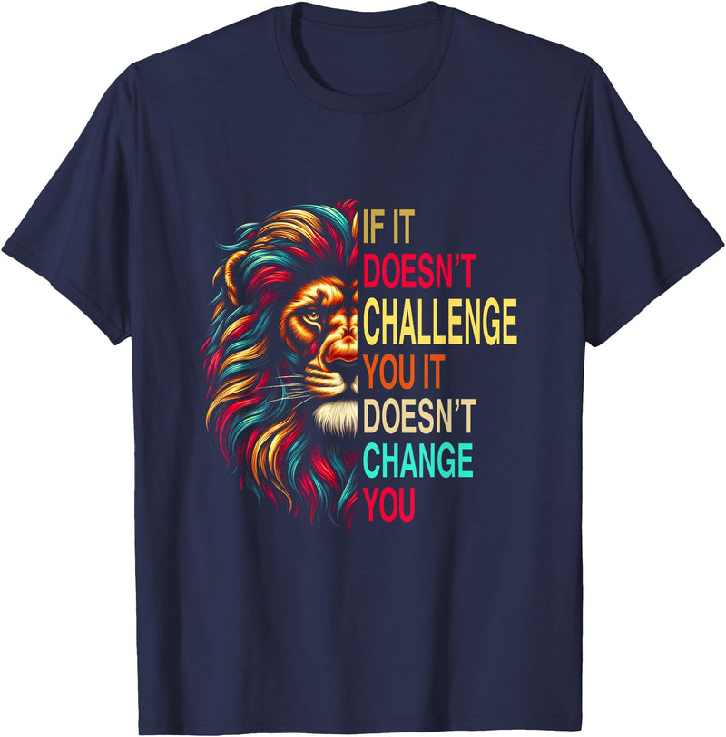 Motivational Training Workout Fitness Lion 1 Motivational Training Workout Fitness Quotes Lion Mindset T-Shirt - Navy Blue