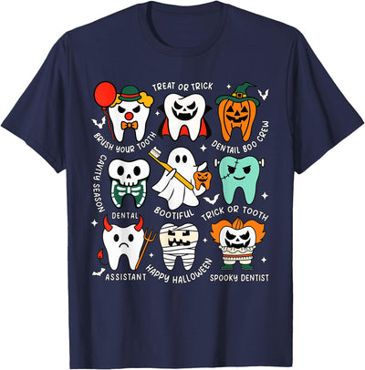 Halloween.HUG Halloween Dental Boo Crew Dentist Costume Teeth Women Men T-Shirt