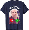 Funny John Pork Is Calling Funny Pig Meme John Pork Is Calling Answer Call Phone T-Shirt - Navy Blue