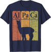 Alpaca Llama Periodic Chemistry Elements Retro Alpaca Periodic Table Elements Llama Alpaca Vintage T-Shirt - Navy Blue