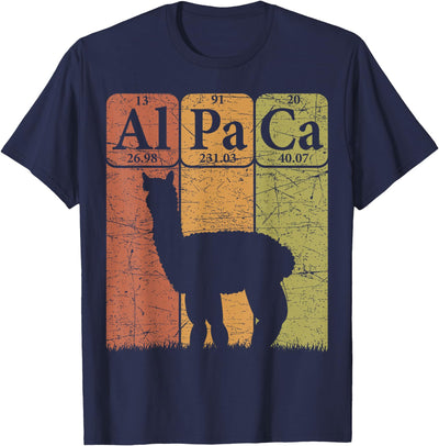 Alpaca Llama Periodic Chemistry Elements Retro Alpaca Periodic Table Elements Llama Alpaca Vintage T-Shirt