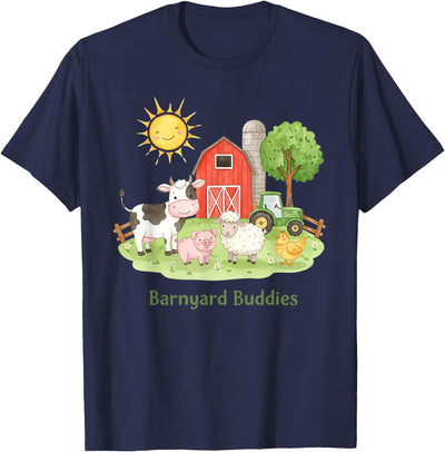 Barnyard Buddies Cute Cow Sheep Pig Hen On The Farm Barnyard T-Shirt