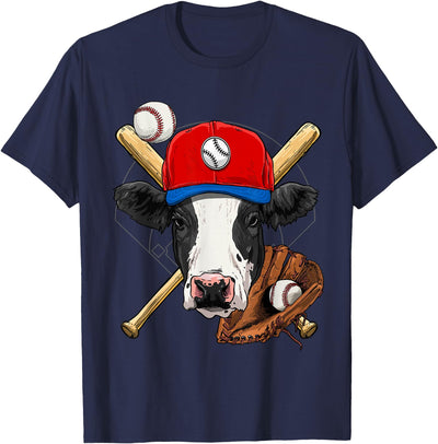 Wowsome Cow Baseball Cow Lovers Baseball Player T-Shirt