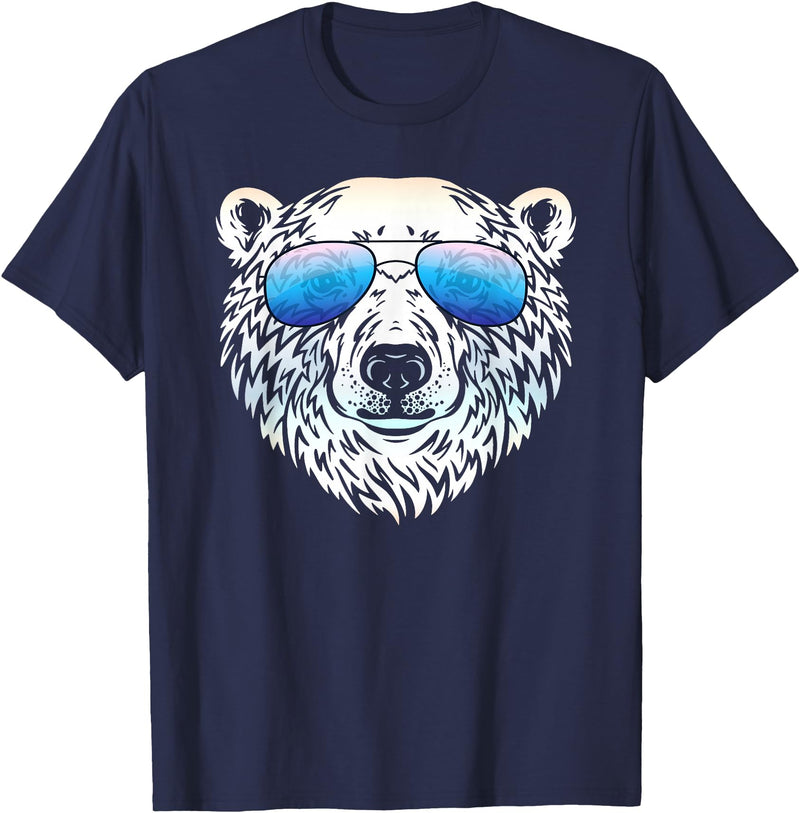 Sunglasses Zoo Mega Cool Polar Bear T-Shirt - Navy Blue