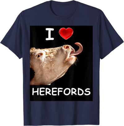 I Love Herefords with Cow Tongue T-Shirt