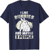 Like Rabbits and 3 People Cute Rabbit Lovers Bunny T-Shirt in Navy Blue