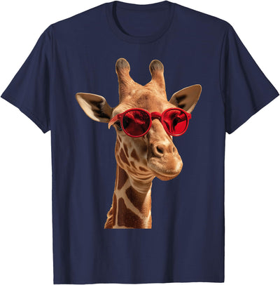 Giraffe Wearing Sunglasses Funny Graphic T-Shirt