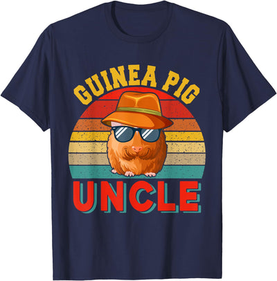 Vintage Retro Guinea Pig Uncle Cute Sunglasses T-Shirt