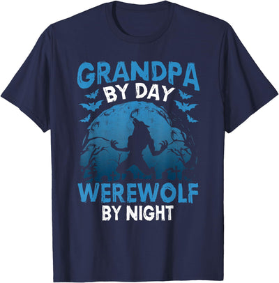 Halloween Gifts & Costume for Trick or Treat Grandpa by Day Werewolf by Night Halloween T-Shirt