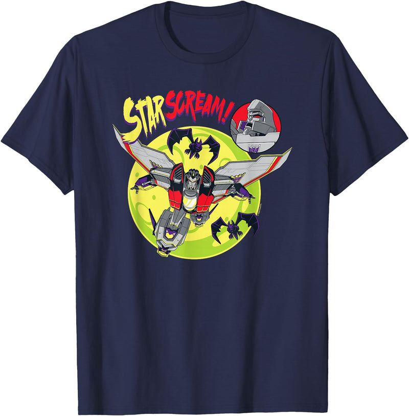 Transformers Evergreen Halloween StarScream! Robot Bats T-Shirt - Navy Blue