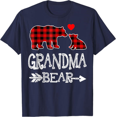 Grandma Bear Red Checked Gift for Grandma T-Shirt