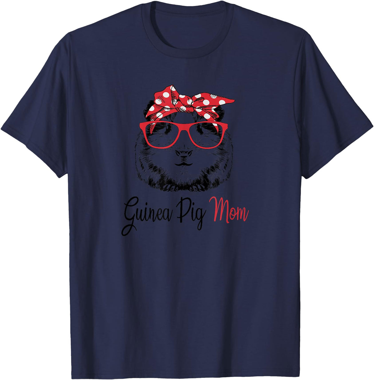 Funny Love Cavy Mom Gifts T Shirts & Hoodies Womens & Girls Kids Cute Wheek Lover Mama Guinea Pig Mom T-Shirt - Navy Blue