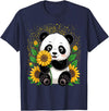 Panda Lover Gift Co. Panda Bear with Sunflowers, Panda Bear T-Shirt - Navy Blue