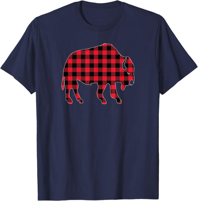 Cow Buffalo Plaid Print Gifts Bison T-Shirt