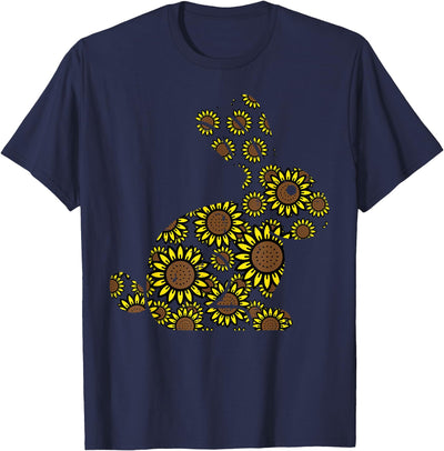 Rabbit Silhouette Made of Sunflowers T-Shirt