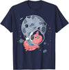 Pig Astronaut Space Travel Animal Gift Cute Farm Animal Moon Landing Outer Space Astronaut Pig T-Shirt - Navy Blue