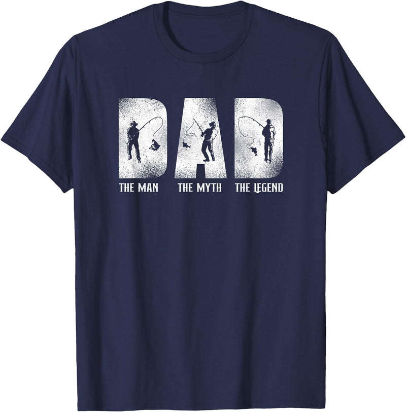 Fishing Fisherman Fisher HD0 Fishing Dad Father T-Shirt - Navy Blue
