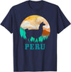 Peru Apparel Co. Peru Llama Alpaca Peruvian Roots Pride Vintage Peru T-Shirt - Navy Blue