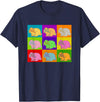 Lop Rabbit Popart Holland French Mini Rabbits Retro Bunny T-Shirt in Navy Blue