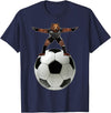 Behrbones Clothing Bear Goalie On Soccer Ball - by Behrbones T-Shirt - Navy Blue