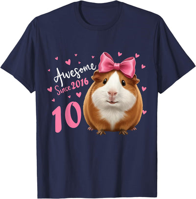 Girls 10 Years Old Guinea Pig Birthday for Girls 10th Bday T-Shirt