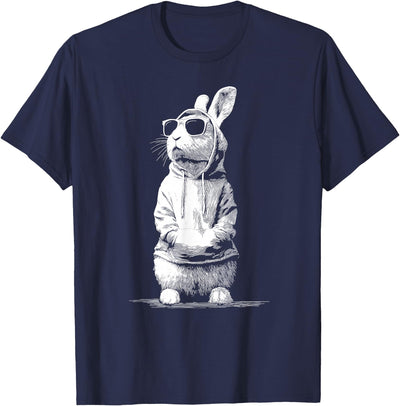 Sketch Bunny in Hoodie and Sunglasses T-Shirt