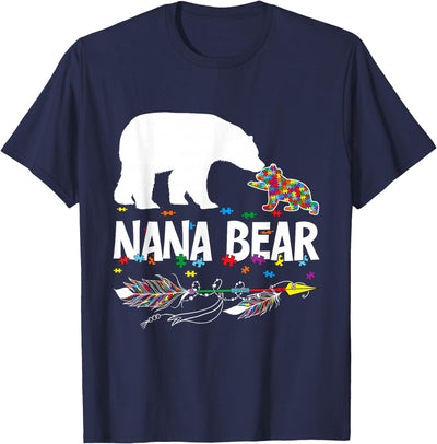 Cute Nana Bear Autism Awareness Autistic Family T-Shirt