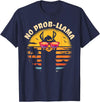 Retro No Prob-Llama & Alpaca Lover Gifts Retro NO Prob-Llama Gift - Vintage Llama Alpaca T-Shirt - Navy Blue