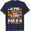 Funny BBQ Shirts A Pig A Chicken And A Cow - Grilling BBQ Lover Barbecue T-Shirt - Navy Blue