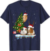 zainjr Christmas Christmas Guinea Pig Pajama xmas santa hat tree kids girls T-Shirt - Navy Blue