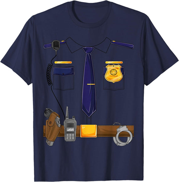 funny Police Halloween costume for cop gifts idea Halloween Police Costume Policeman Police Officer Kids Men T-Shirt Small -