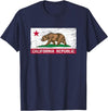 Graphic Club Inc. California Republic Flag - CA - Distressed Design - Classic T-Shirt - Navy Blue