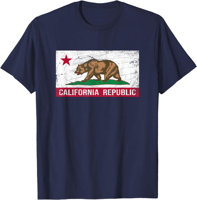 California Republic Flag Distressed T-Shirt