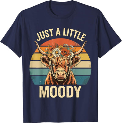 Highland Cow Vintage Flower Funny Farm Farmer T-Shirt