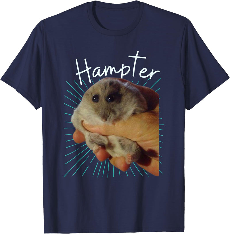 Cute and Funny Hampter Hamster Dunk Meme Pet Owners T-Shirt - Navy Blue