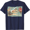 Mel & Bear Treasure Map Ship Sharks Pirates & Skulls Shirt Boys Kids T-Shirt - Navy Blue