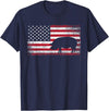 Pig Hog Farm Farmer 4th of July Shirt American Flag America T-Shirt - Navy Blue