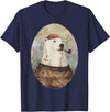 Polar bear Sailor Oil paint Inspired Cool Captain Polar Bear T-Shirt - Navy Blue