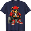 Funny Hip Hop Music lover Hip Hop Teddy Bear Rap Music T-Shirt - Navy Blue