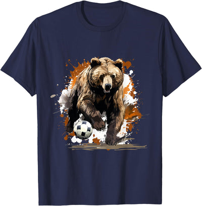 Bear Playing Soccer Sports Team | Animal T-Shirt