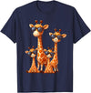 Zoo Family Funny Giraffe Animal Gifts Giraffe Family Sunglasses Safari Zoo Animal Lover Giraffes T-Shirt - Navy Blue