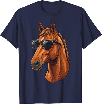 Cowboy Cowgirl Sunglasses Equestrian Rider Girl Horse Sunglasses Horse Riding T-Shirt
