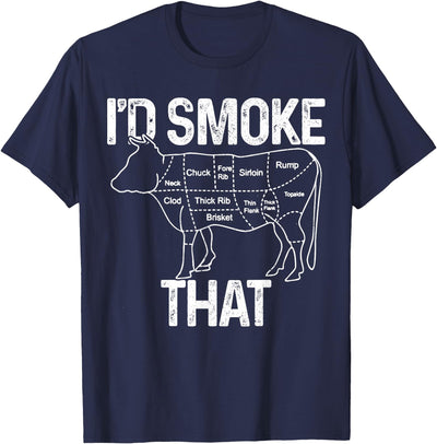 Chef Butcher Cook Bbq I'd Smoke That Cow Beef Funny T-Shirt