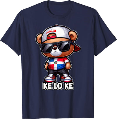 Dominican Flag Teddy Bear 'Ke Lo Ke' T-Shirt