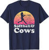 Softball and Cows Apparel Co Softball and Cows Women or Girls Cow T-Shirt - Navy Blue
