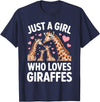 Giraffe Gift For Giraffe Lover Accessories & Stuff Funny Giraffe Design for Women Girls Safari Giraffe Lovers T-Shirt - Navy Blue